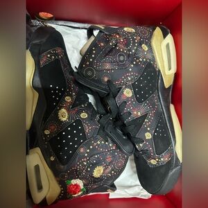 Jordan Air 6 Retro CNY 2018 Black and Gold Sneakers